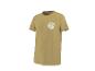 Męski T-shirt khaki z okrągłym dekoltem i nadrukiem „Summer Wave”.