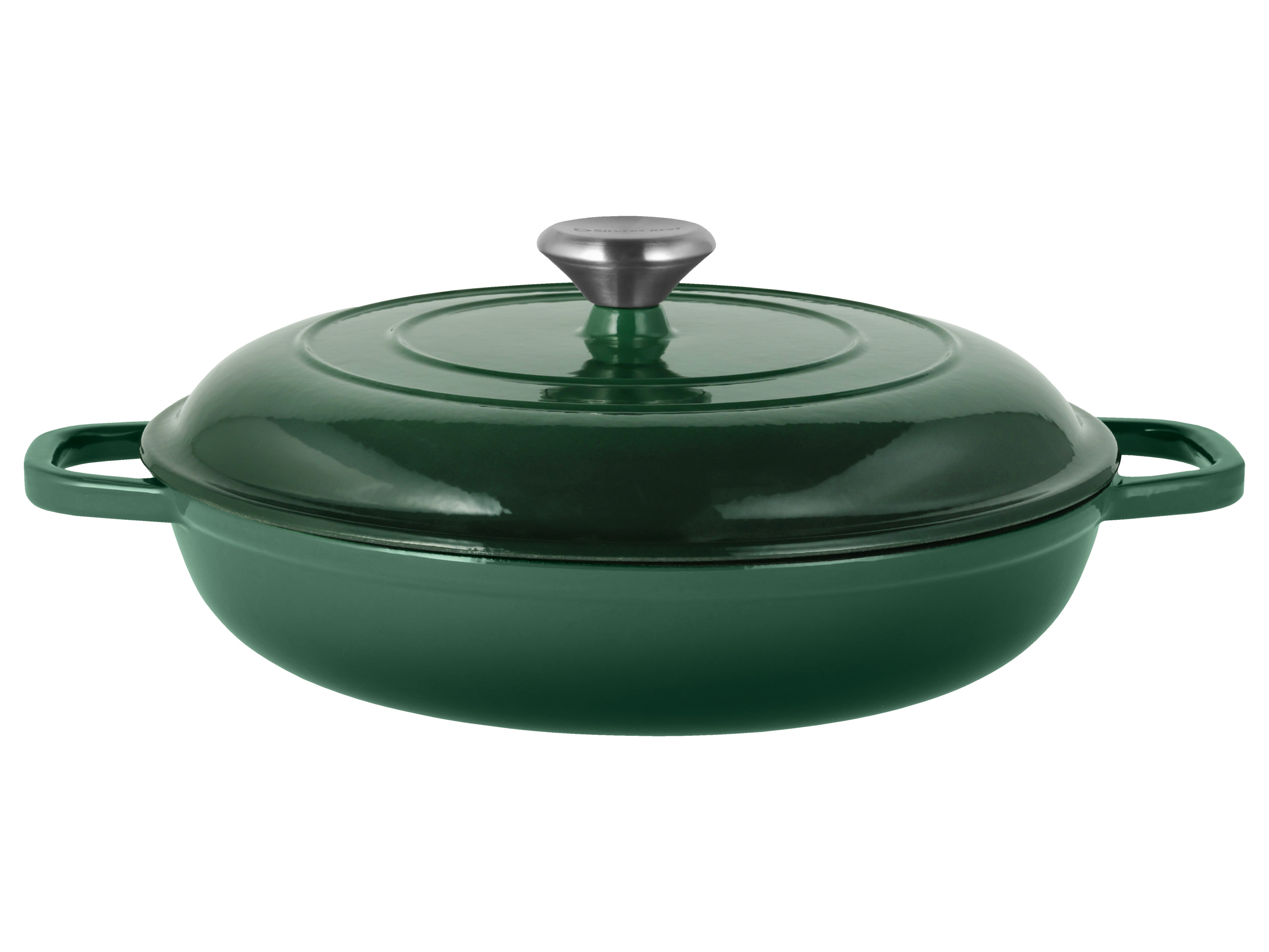 SILVERCREST® Brytfanna żeliwna do serwowania, Ø 30 cm (zielony)