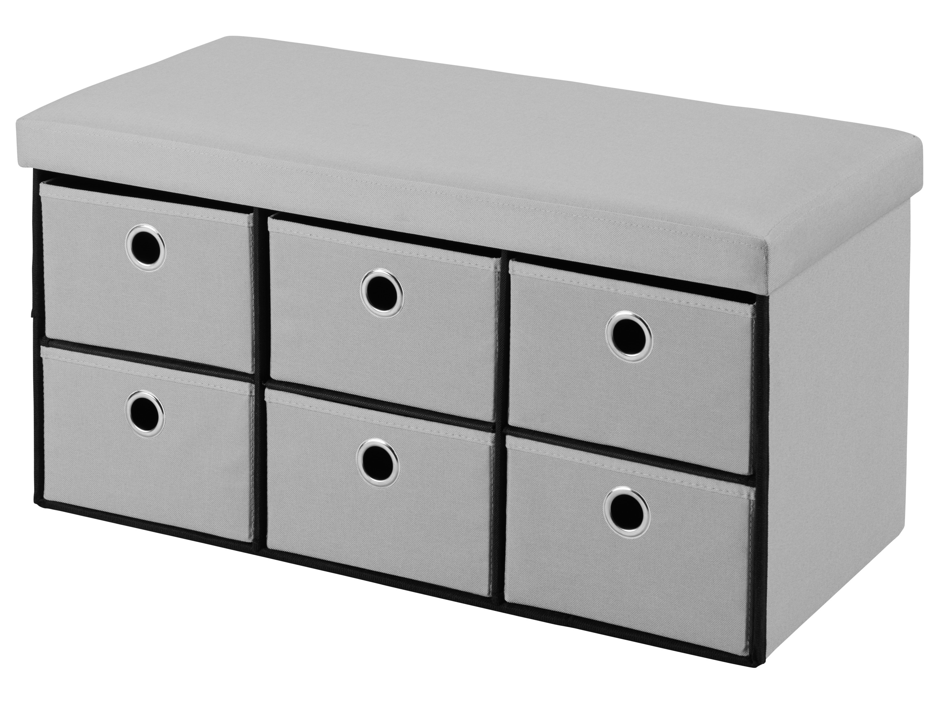 LIVARNO® Skrzynia z siedziskiem, 6 szuflad (Jasnoszary)