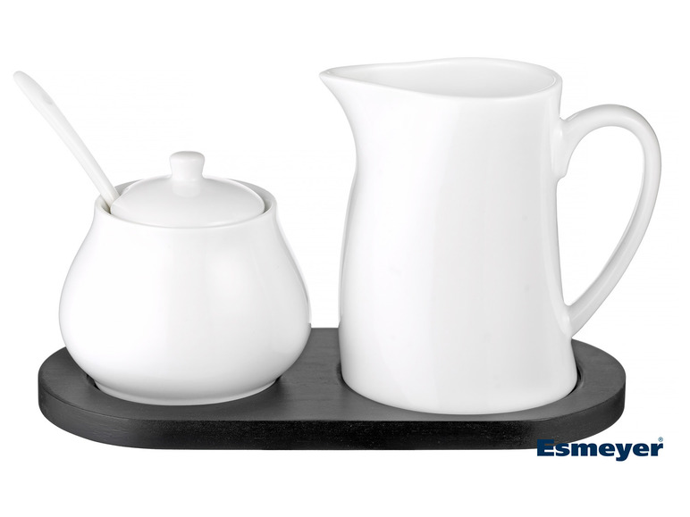 Pełny ekran: Esmeyer Cukiernica i dzbanek na mleko z białej porcelany - zdjęcie 1