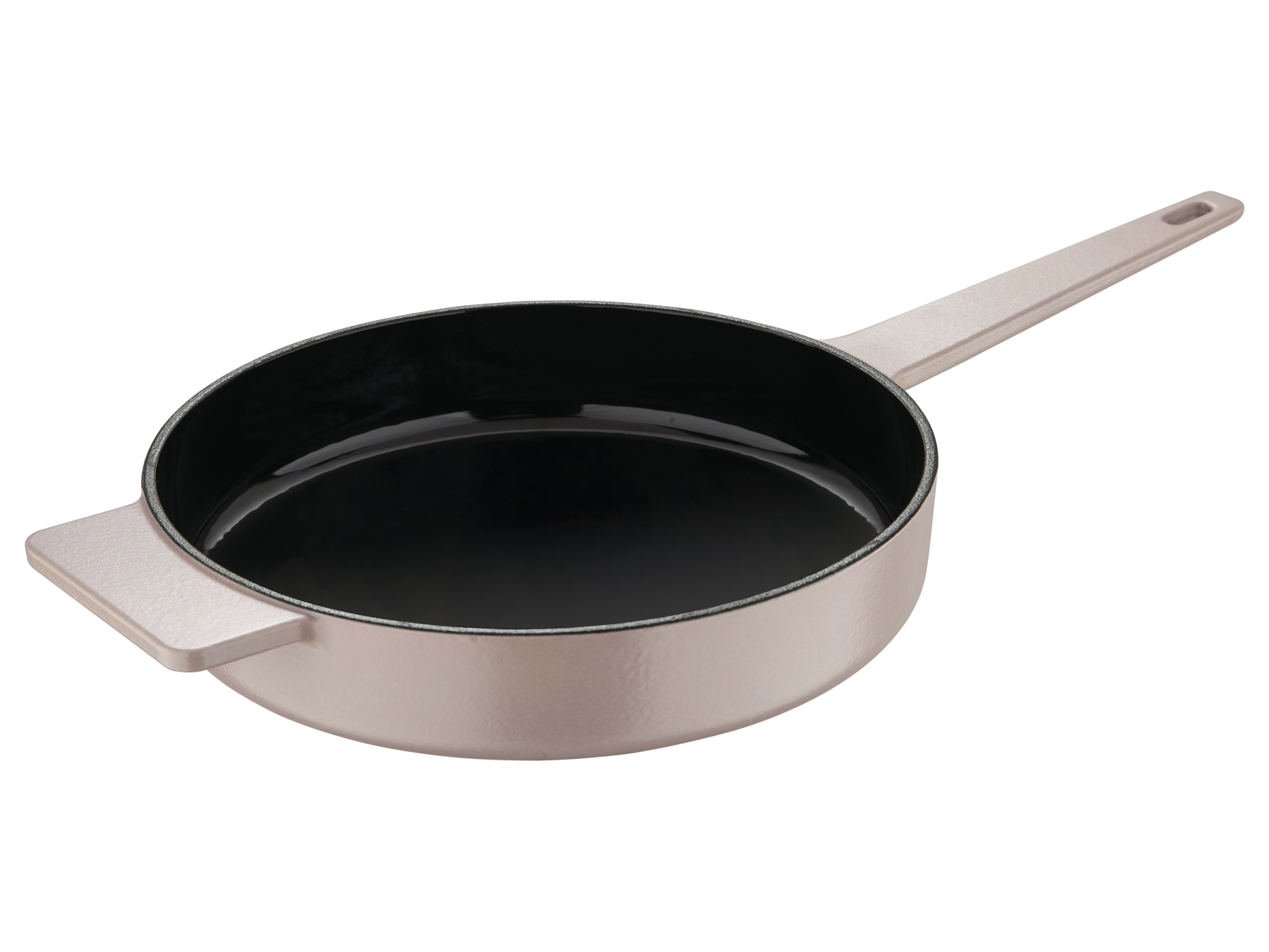 Masterpro Żeliwna patelnia grillowa „Eternal” z powłoką emaliowaną, Ø 25 cm (Beżowy)