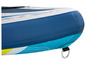 Pompowany paddleboard w kolorze niebieskim i turkusowym.