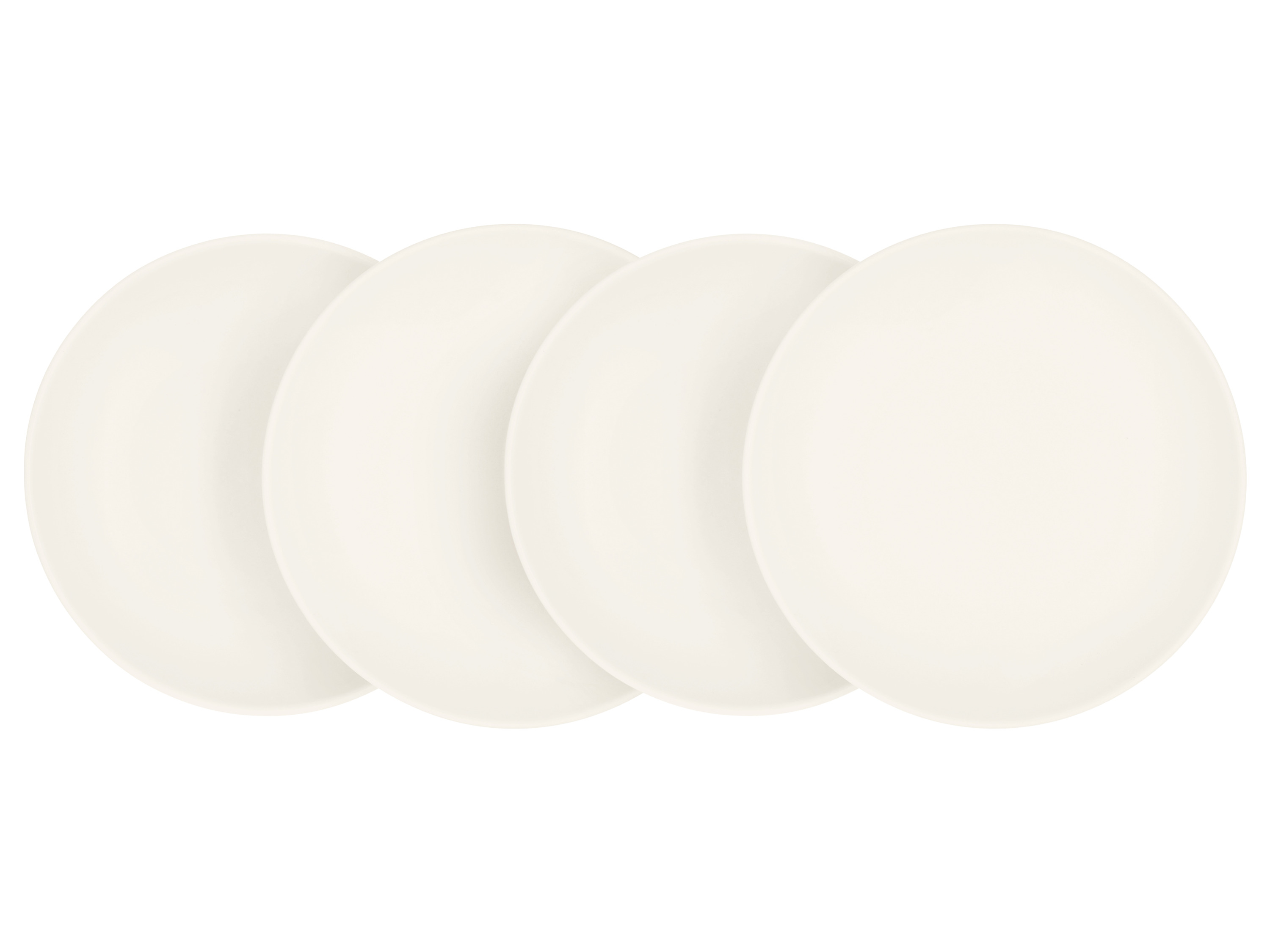 SILVERCREST® Zestaw talerzy obiadowych lub głębokich, 4-elementowy (Talerz obiadowy, Biały)