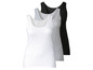 Trzy basic tank topy w kolorze białym, szarym i czarnym.
