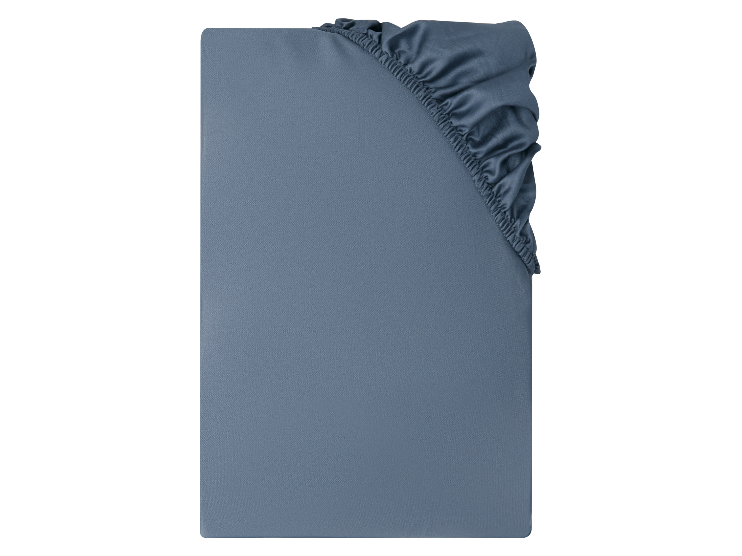 LIVARNO® Prześcieradło z gumką z satyny bawełnianej, 90-100 x 200 cm (Ciemnoniebieski)
