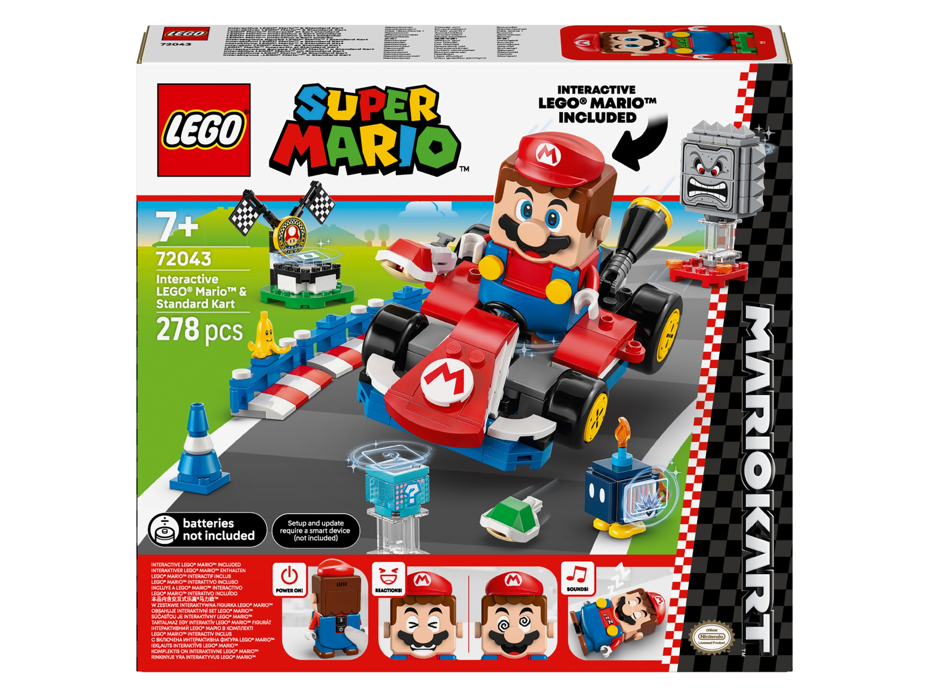 LEGO® Super Mario Zestaw klocków LEGO® 72043 Mario Kart™ — Interaktywna figurka LEGO® Mario™ i Standard Kart