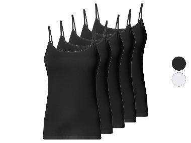 esmara® Topy damskie z bawełną na ramiączkach, 5 sztuk