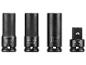 Zestaw czterech czarnych kluczy CR-MO: 17mm, 19mm, 21mm i 1/2'FX3/4'.