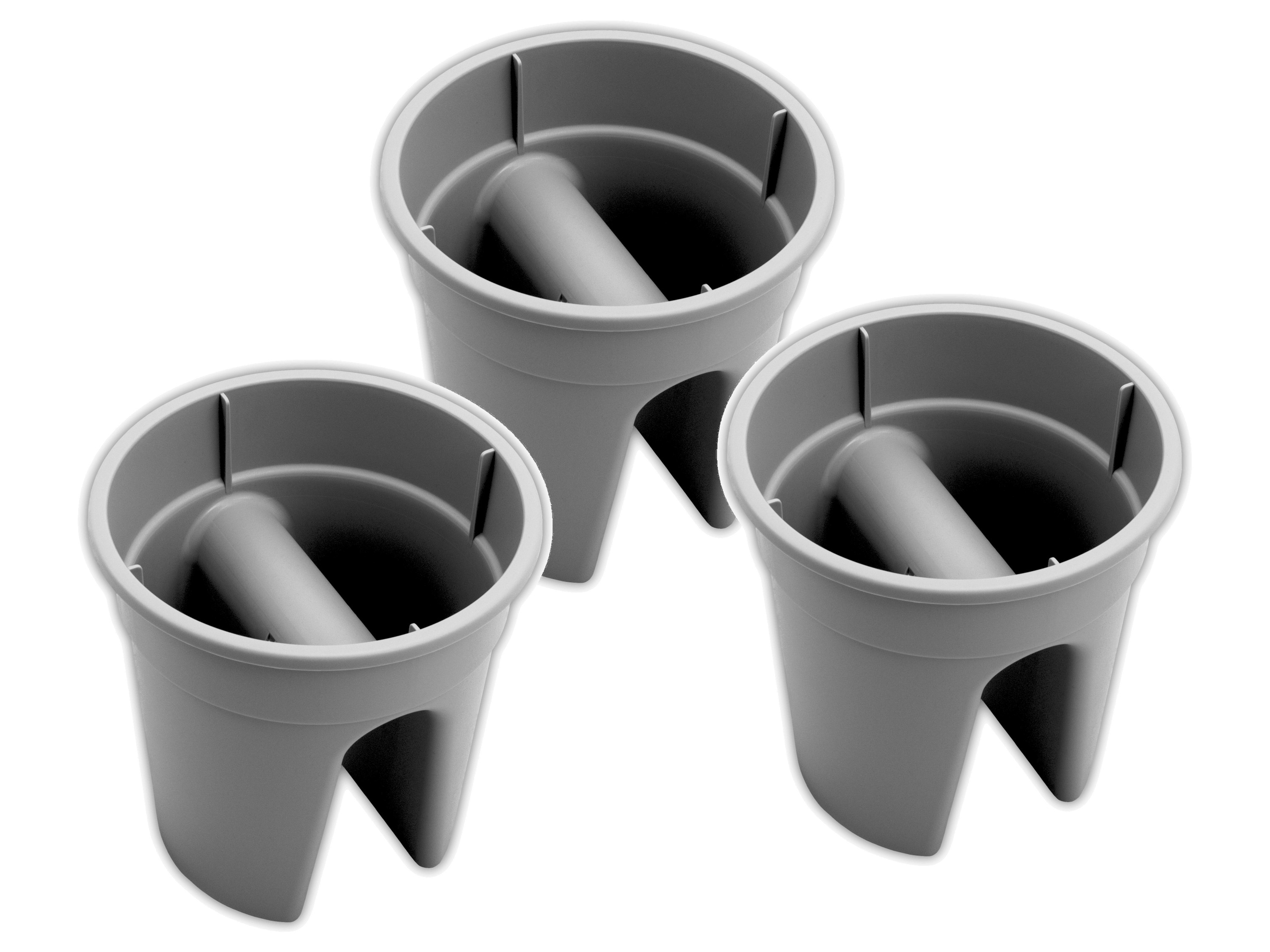 KHW Zestaw 3 skrzynek balkonowych Flowerclip, 6 l (Szary)