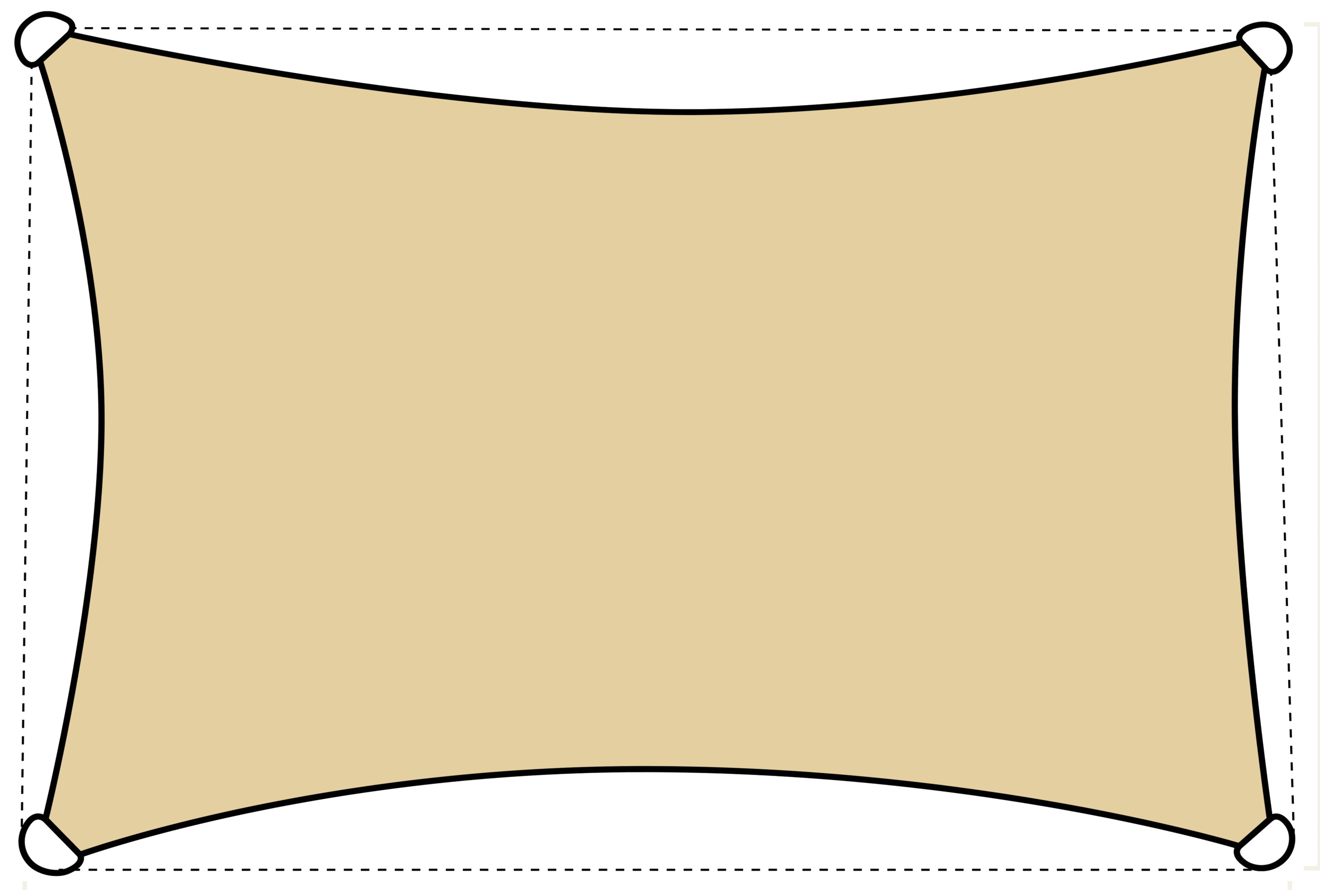 LIVARNO® Żagiel przeciwsłoneczny z tkaniny HDPE, 300 x 200 cm (Beżowy)