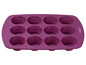 Fioletowa silikonowa forma do muffinek z 10 otworami i logo Coox.
