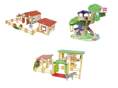 Playtive Zestaw do zabawy z figurkami: Gospodarstwo / Drzewo wróżek / ZOO