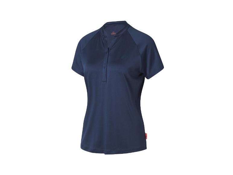 Kobiece polo Crivit w kolorze granatowym z krótkim rękawem.
