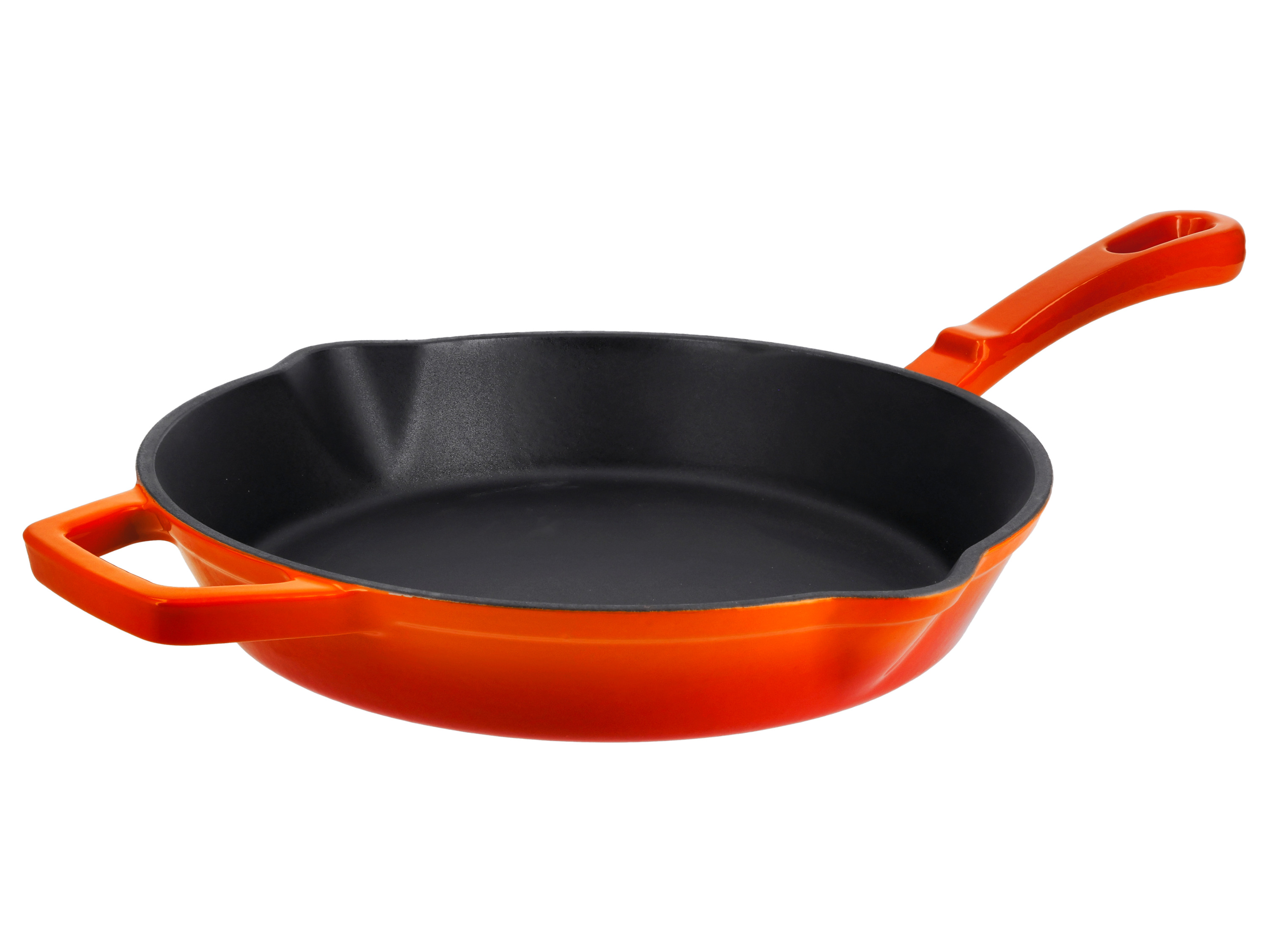 SILVERCREST® Żeliwna patelnia grillowa lub Żeliwna patelnia  (Okrągły, pomarańczowy)