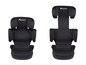 Dwa czarne foteliki samochodowe Bebe Confort dla dzieci.