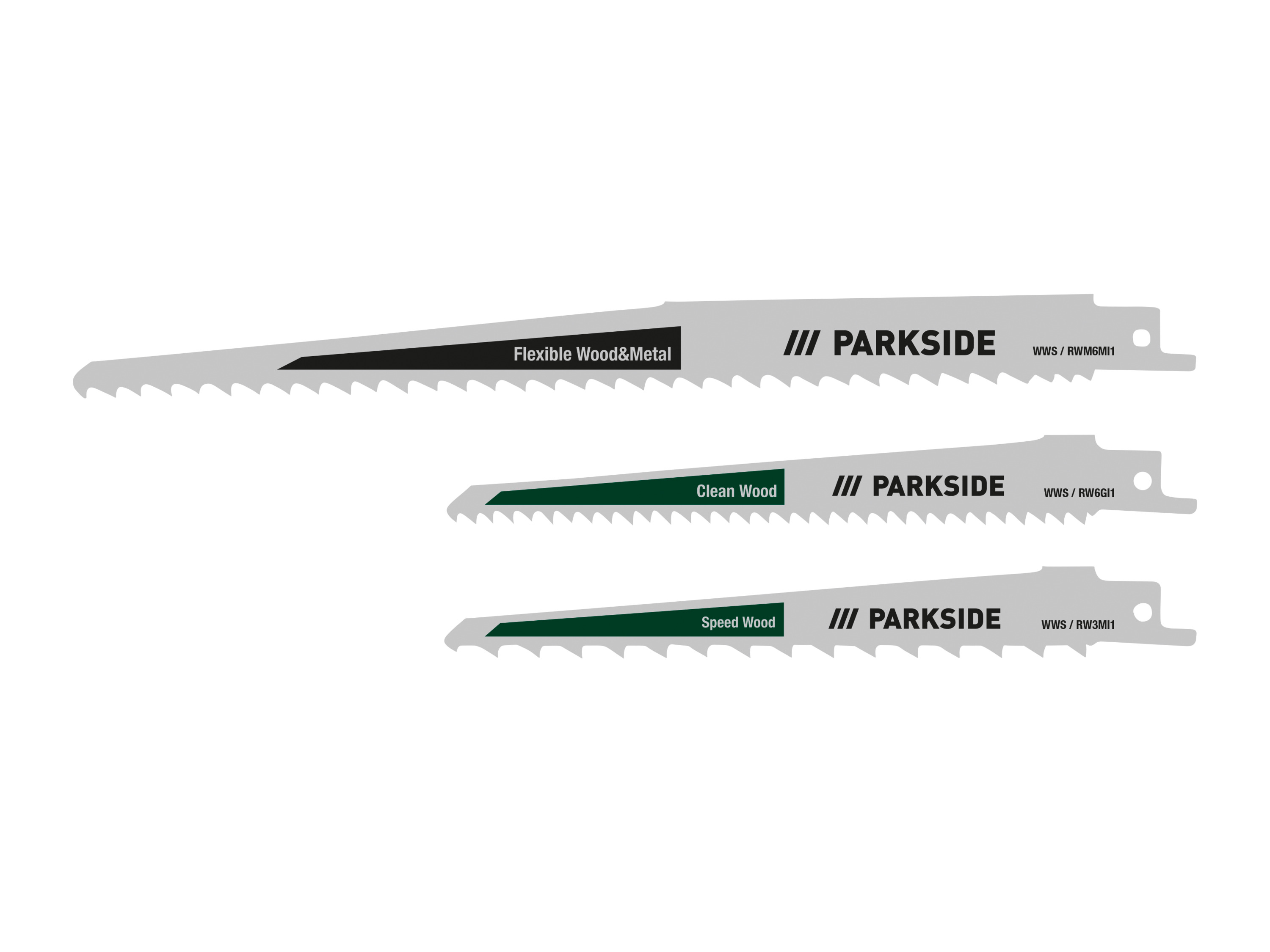 PARKSIDE® Zestaw 3 brzeszczotów do pił szablastych, PFSZ 3 B1 (Drewno + tworzywo sztuczne)