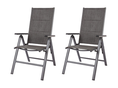 Livarno Home Zestaw 2 aluminiowych foteli ogrodowych Toronto, antracyt