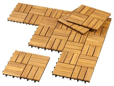 LIVARNO® Zestaw 9 płytek drewnianych na balkon/ taras