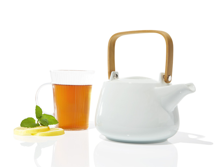 Pełny ekran: ERNESTO Dzbanek do herbaty, zestaw 2 kubków lub mlecznik i cukiernica z elementami z bambusa - zdjęcie 5