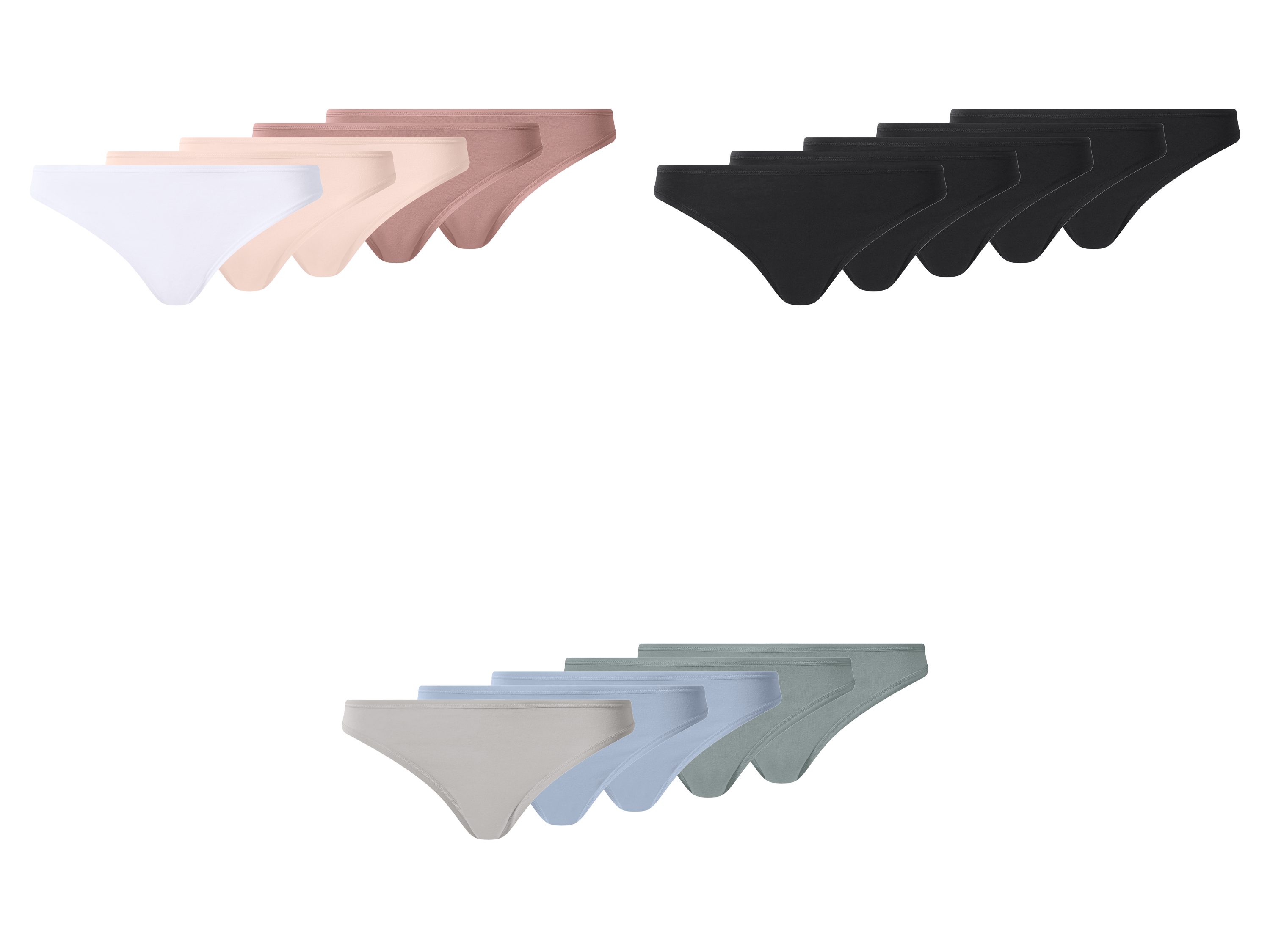 esmara® Stringi damskie z bawełną, 5 par