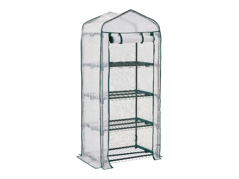 Pionowa szklarnia ogrodowa z 4 półkami i przezroczystą osłoną