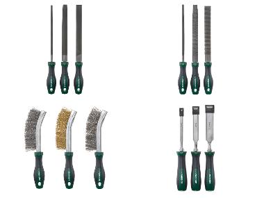 PARKSIDE® Zestaw pilników / Zestaw raszpli / Zestaw szczotek drucianych / Zestaw dłut, 3 elementy