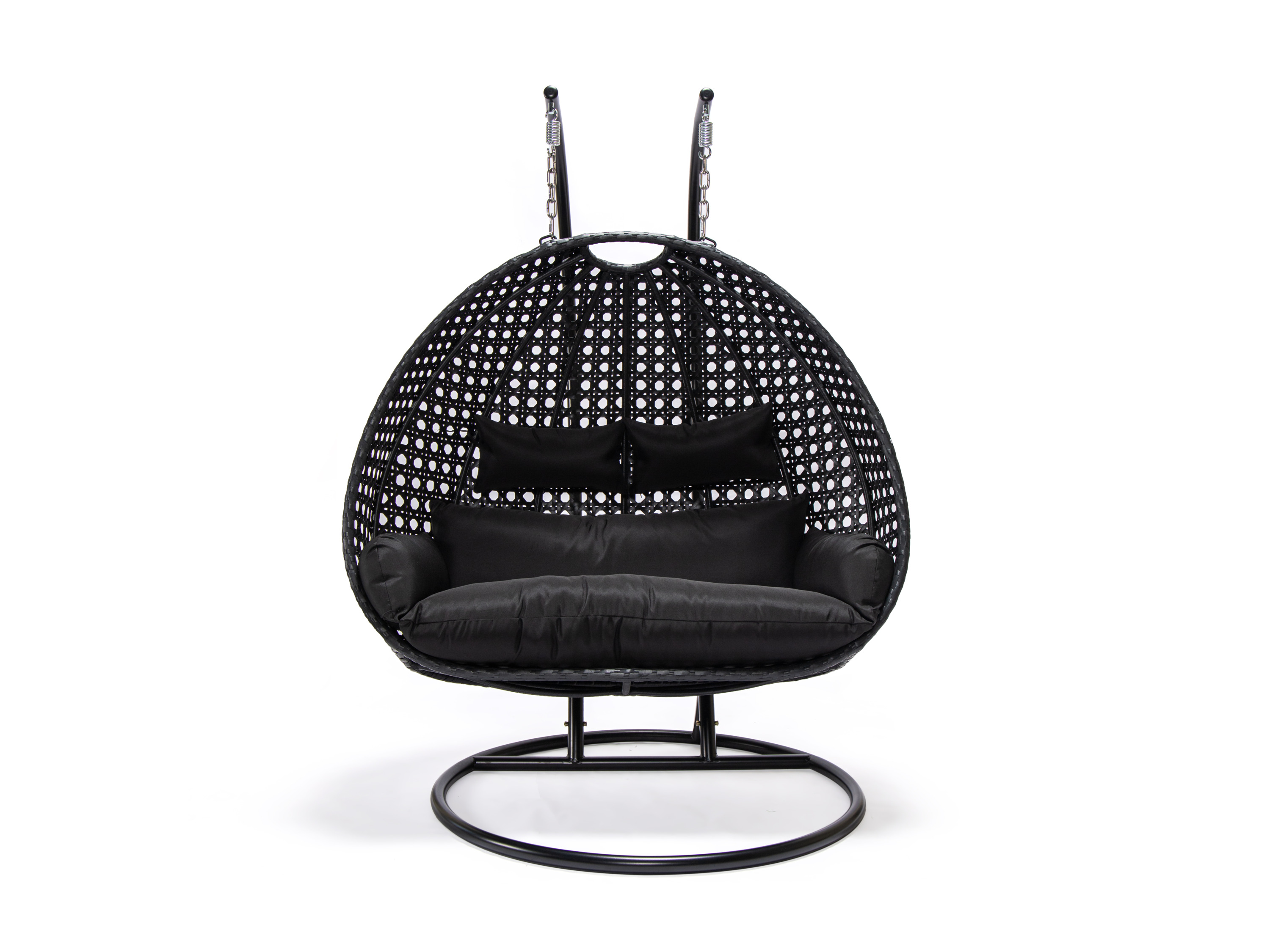 HOME DELUXE Fotel wiszący z polirattanu TWIN (Czarny)