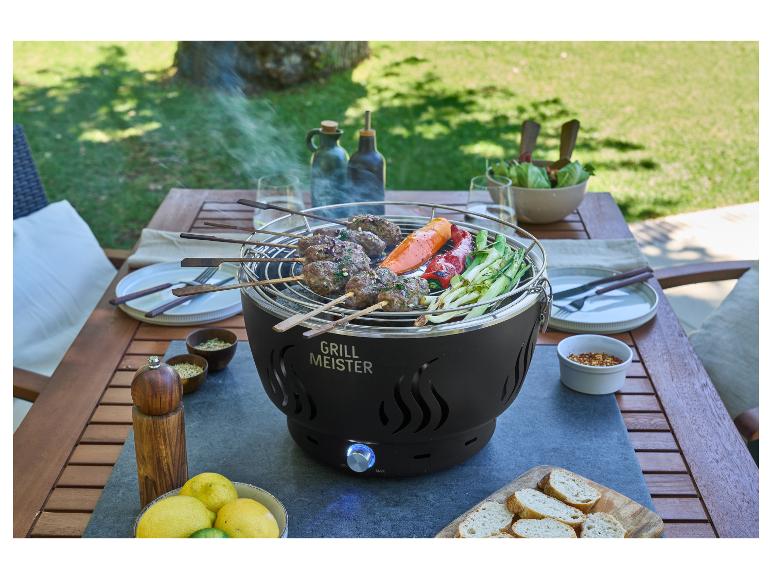 Grill stołowy na węgiel drzewny z aktywną wentylacją