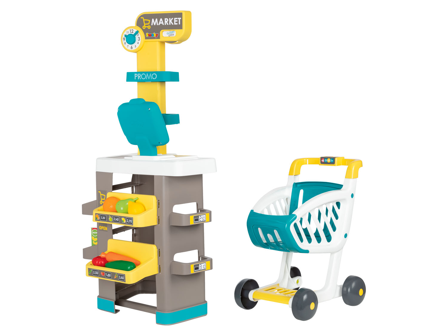 SMOBY Supermarket z kasą i wózkiem zakupowym