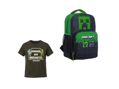 Zestaw szkolny dla dzieci z kolekcji Minecraft: plecak Creeper i t-shirt 134/140