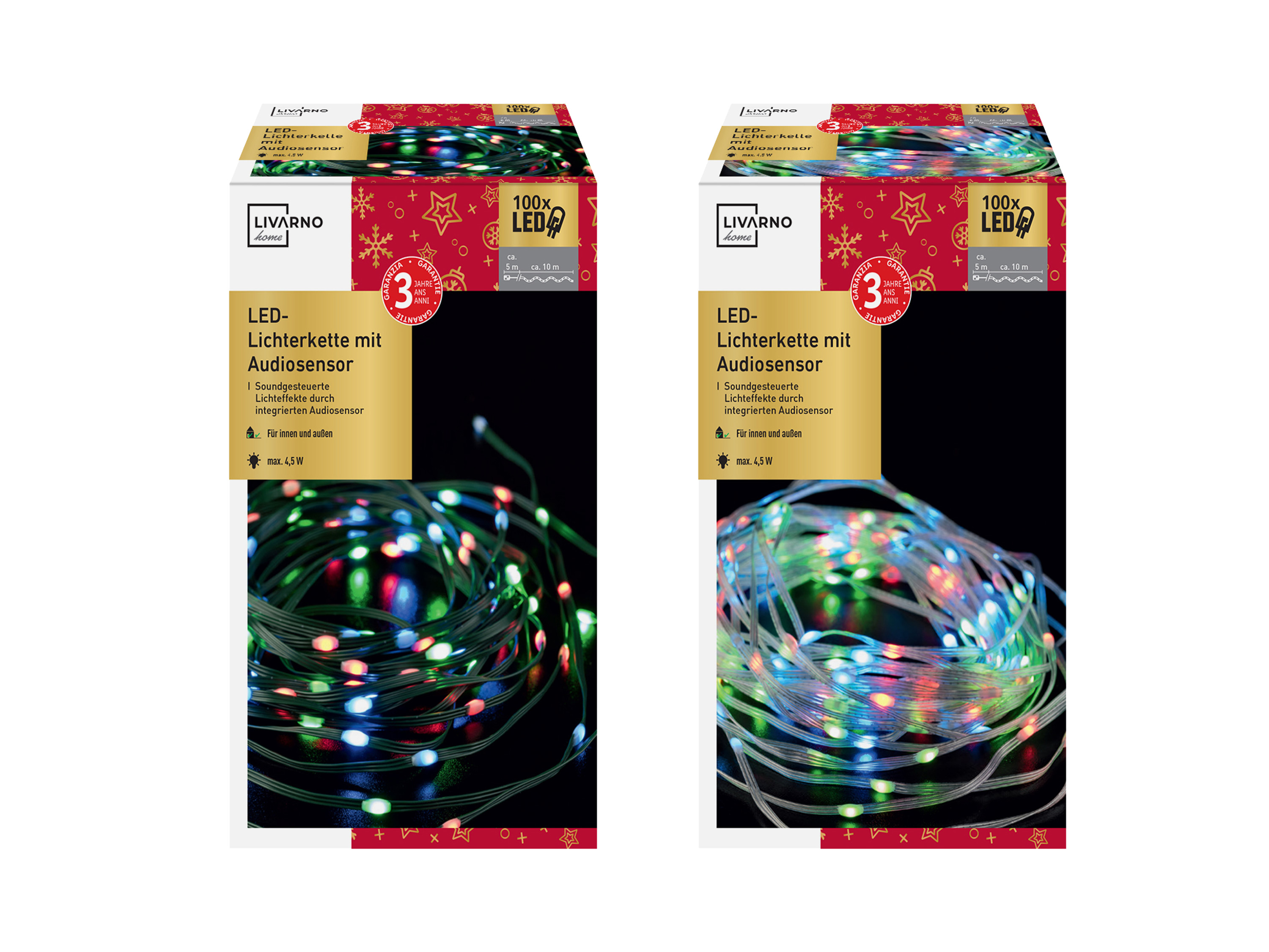 LIVARNO home Łańcuch świetlny LED z czujnikiem audio