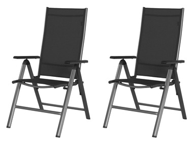LIVARNO home Zestaw składanych krzeseł aluminiowych Houston, 2 sztuki
