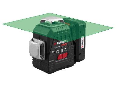 PARKSIDE PERFORMANCE® Akumulatorowy laser krzyżowy, 3 × 360°, 20 V, 2 Ah, PKLLP 3360 A1 (z akumulatorem i ładowarką)