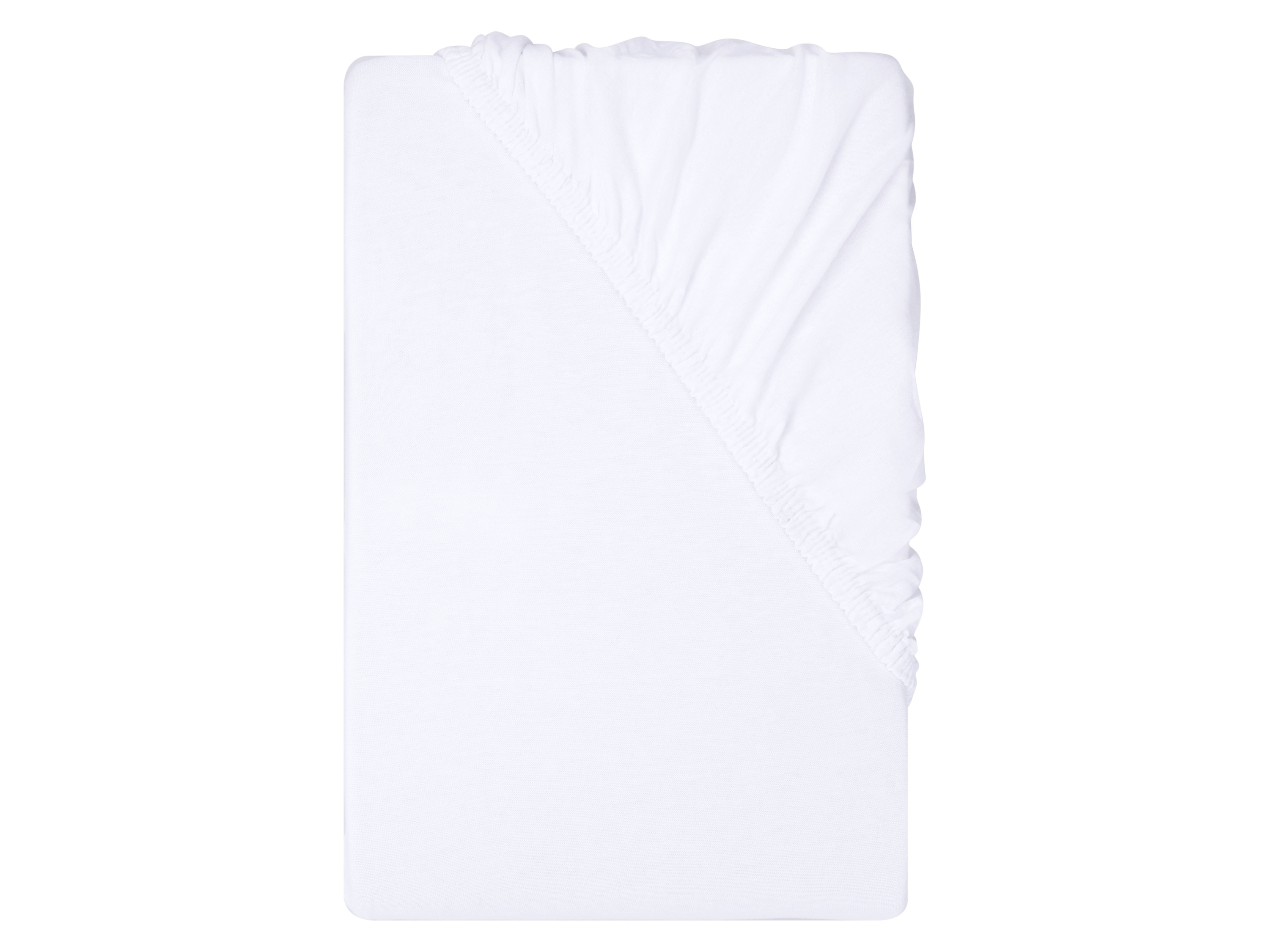 LIVARNO® Prześcieradło z dżerseju z gumką, 180-200 x 200 cm (Biały)