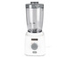 Biały blender Kenwood ze szklanym dzbanem.