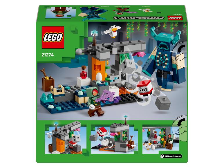 Zestaw LEGO Minecraft 21274 z Wardenem, funkcją TNT i figurkami.
