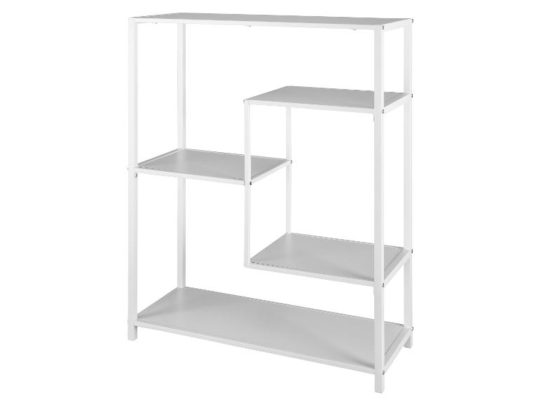 Nowoczesna, wielopiętrowa biała półka.