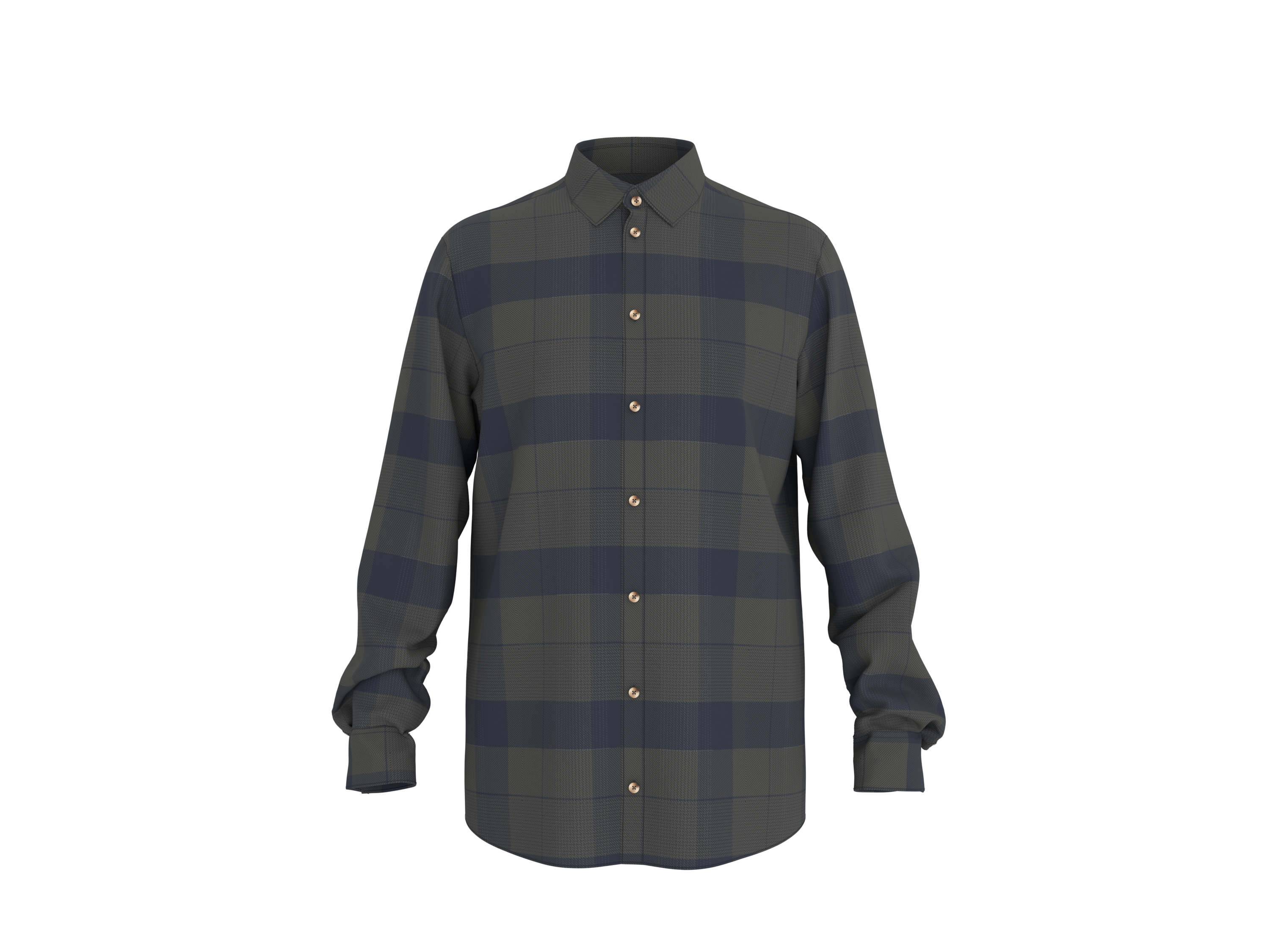 ESMARA MEN Koszula flanelowa męska z bawełny (Kratka/oliwkowy/granatowy, XXL (45/46))
