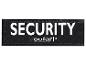 Czarna etykieta z napisem 'SECURITY' i logo Zooofari.
