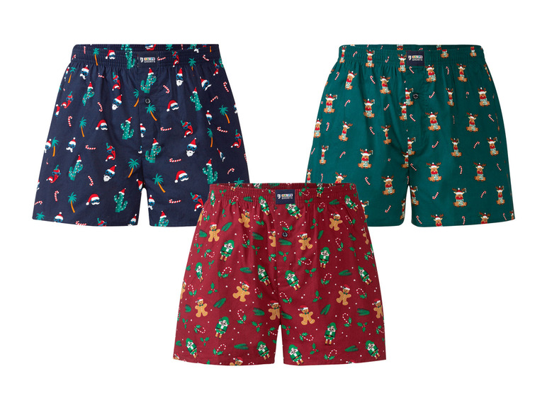 Pełny ekran: Happy Shorts Bokserki męskie z guzikami z motywem świątecznym, 1 para - zdjęcie 1