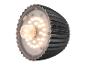 Lampa LED z czarną obudową i widocznymi diodami, oświetlająca otoczenie.