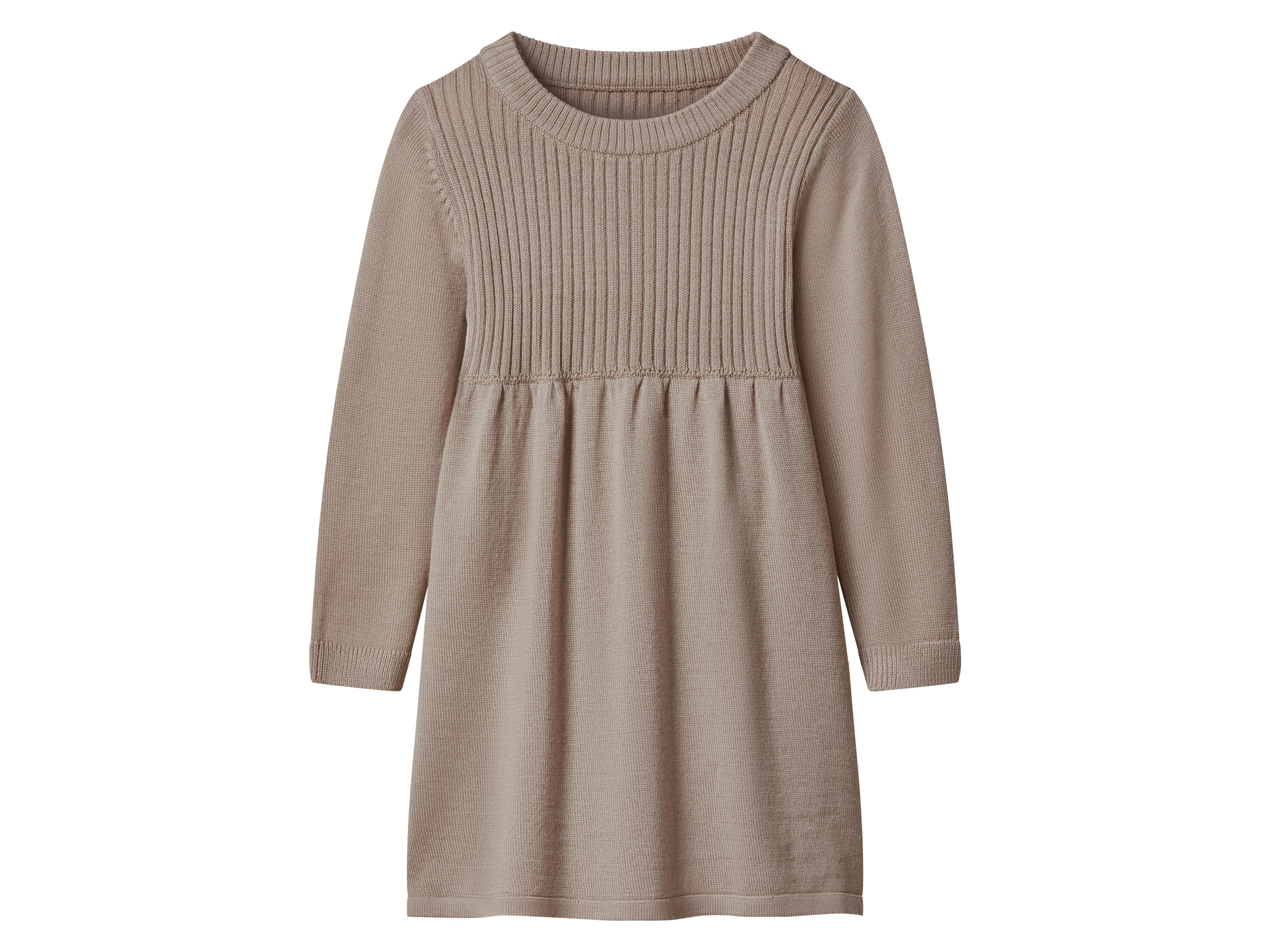 lupilu® Sukienka dziecięca z wełny merino (Beżowy, 122/128)