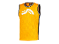 Żółta kamizelka koszykarska Crivit z czarnymi i białymi detalami.