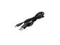 Czarny kabel USB z złączami USB-A i USB-C.