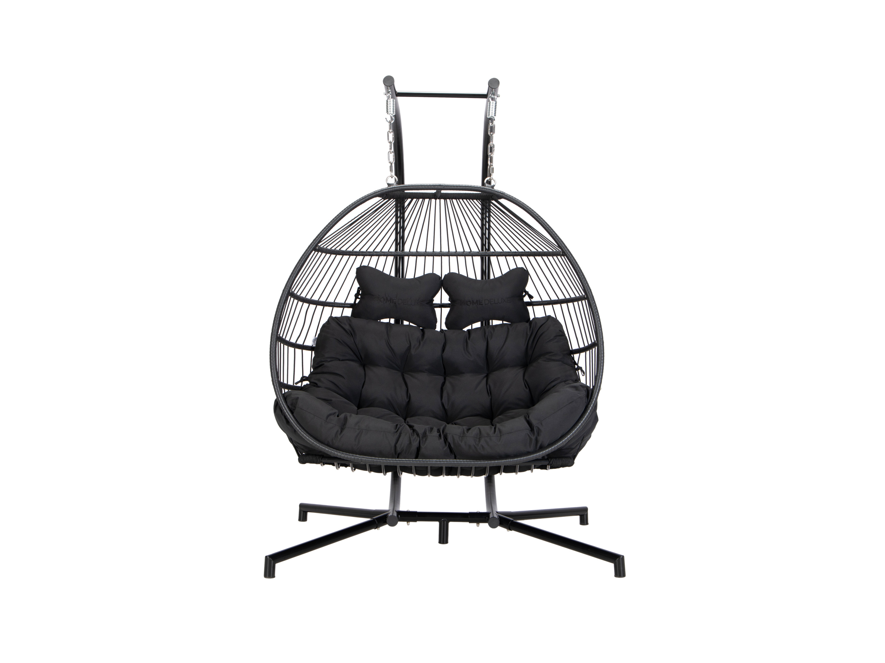 HOME DELUXE Wiszący fotel LOMA (2-miejscowa, Czarny)