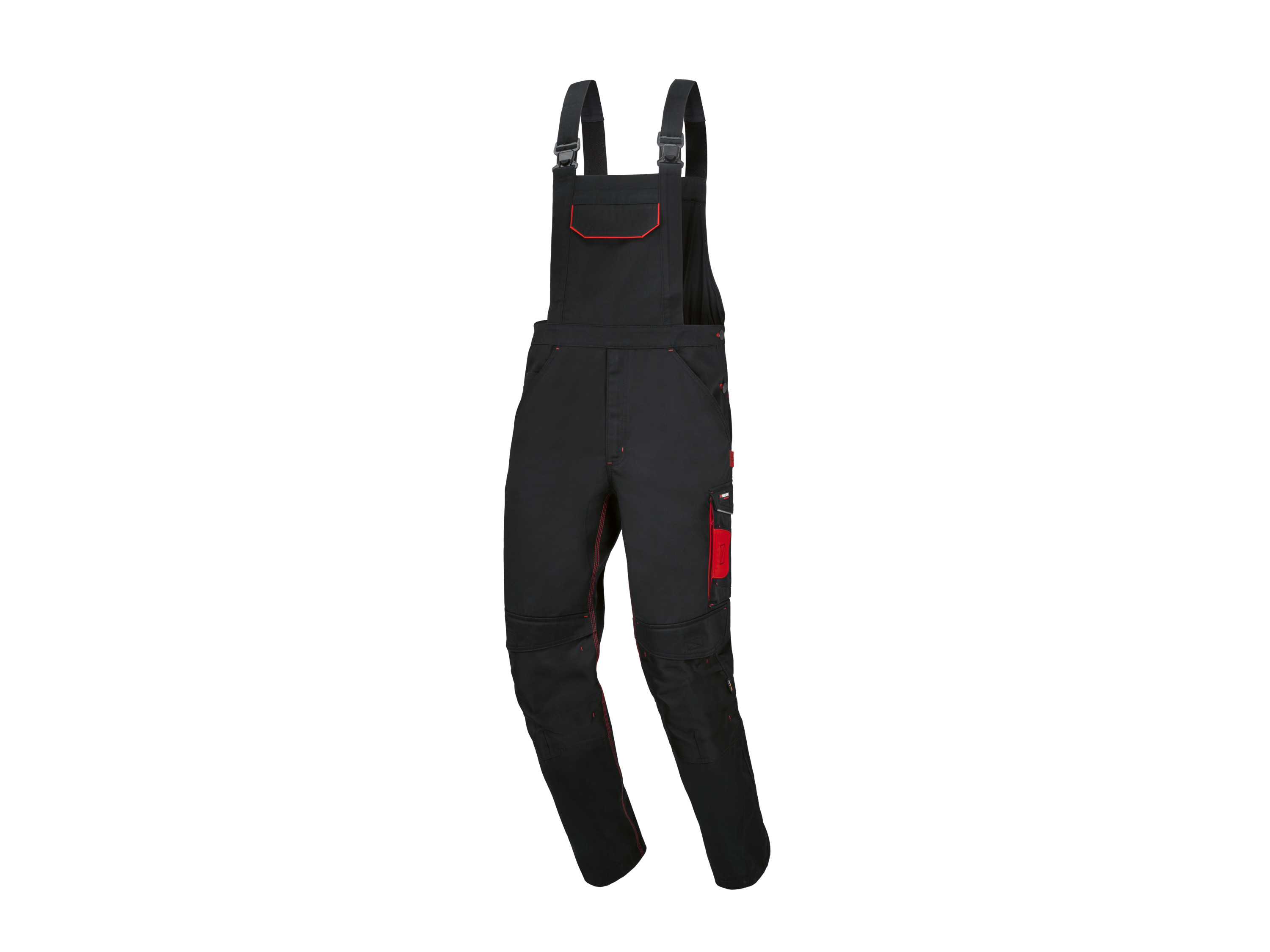 PARKSIDE PERFORMANCE® Ogrodniczki robocze męskie (Czarny/czerwony, XL (56/58))