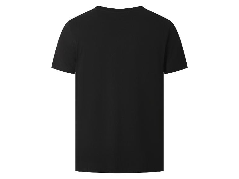 Czarny męski T-shirt z krótkim rękawem, widok z tyłu