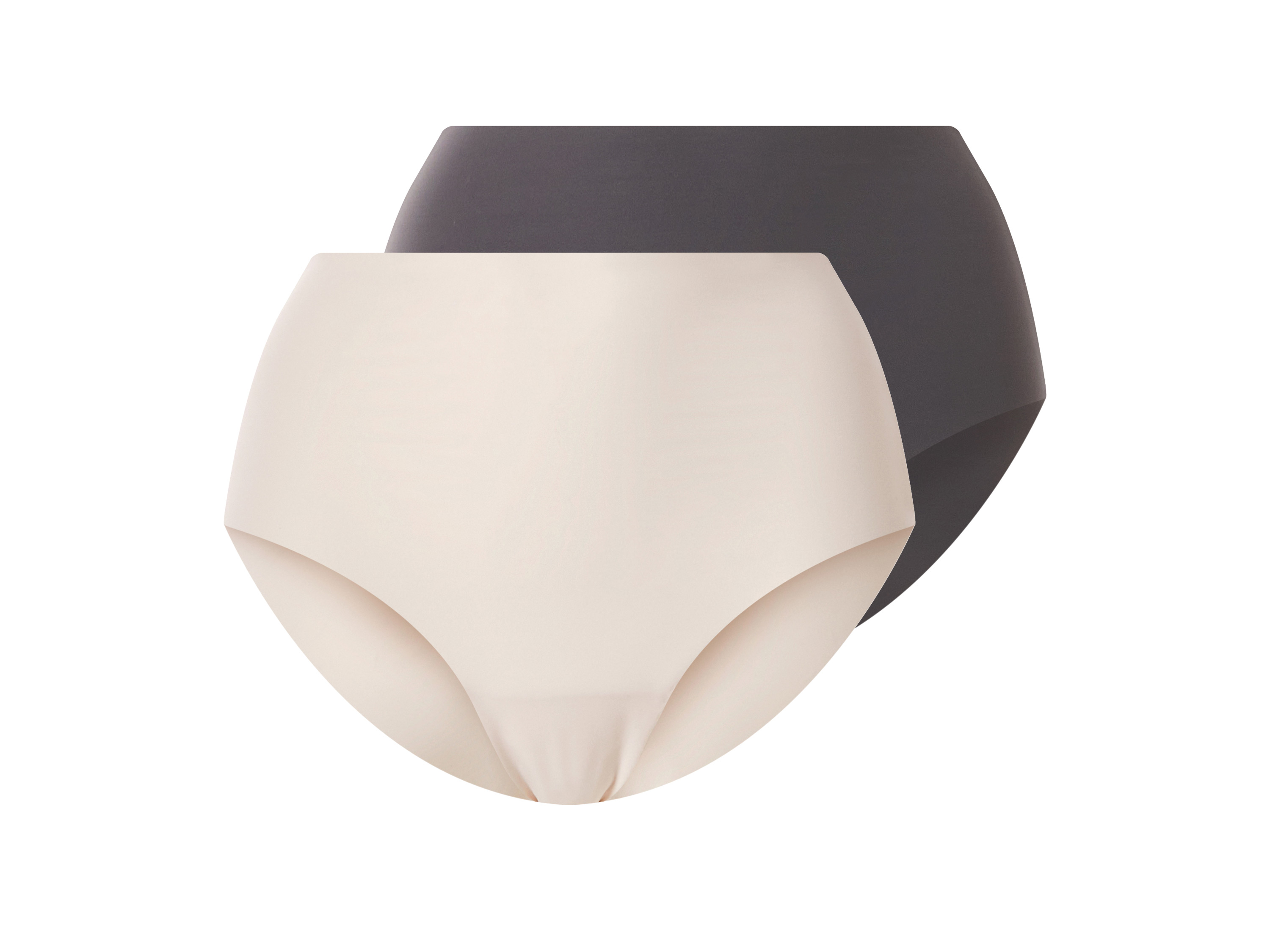ESMARA® Majtki damskie modelujące brzuch Lasercut, 2 pary (Antracytowy/kremowy, XL(48/50))