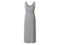 Szara, długa sukienka bez rękawów z elastycznym pasem.