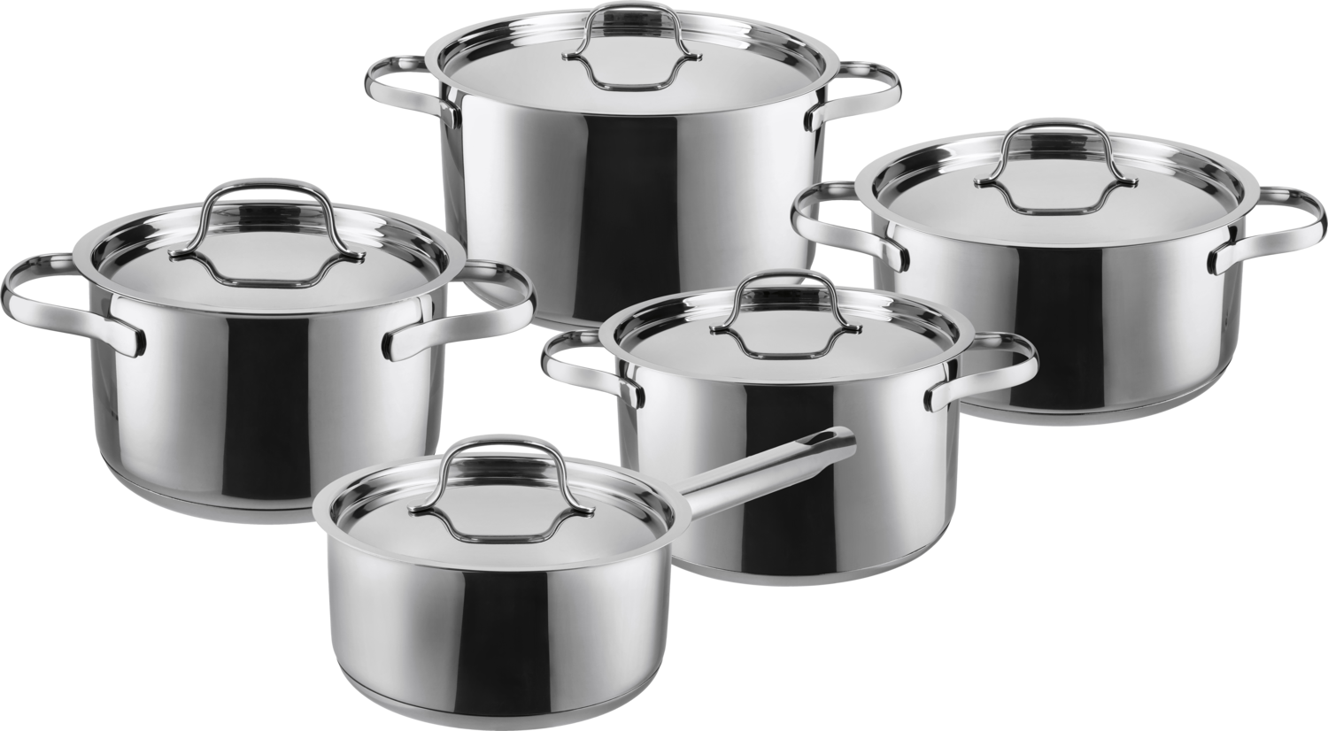 SILVERCREST® Zestaw garnków ze stali nierdzewnej 5-cz. (Pokrywka ze stali szlachetnej)